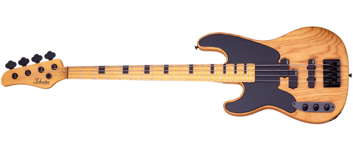 Schecter Model-T Session Left-Handed Bass Guitar (LH) - 4-string left-handed bass with EMG pickups, satin finish, and smooth neck for classic tone and comfortable playability