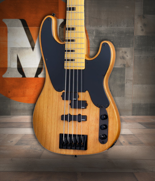 Schecter Model-T Session-5 String Electric Bass - Aged Natural Satin (2847)