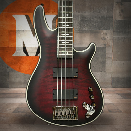 Schecter Hellraiser Extreme-5 String Electric Bass - Crimson Red Burst (1919) | Musician Madness