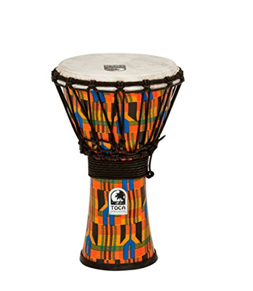 Toca a SFDJ-7K Freestyle Rope Tuned 7-Inch Djembe - Kente Cloth