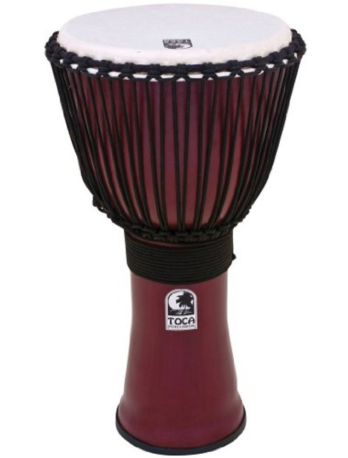 Toca a TF2DJ-12R Freestyle II Rope Tuned 12-Inch Djembe - Dark Red Finish