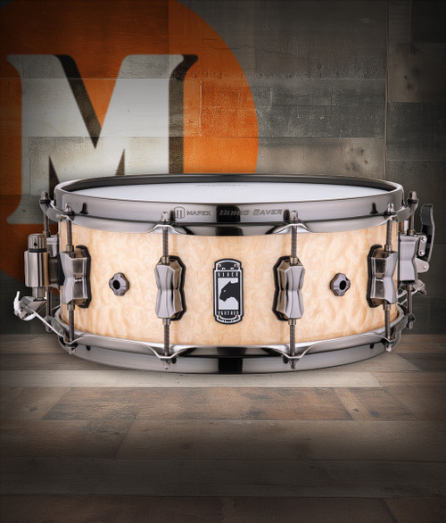 Mapex Black Panther Pegasus 14" x 5.5" Snare Drum (BPNMW4550LWN) featuring a maple/walnut hybrid shell for smooth warmth, balanced projection, and professional tone.