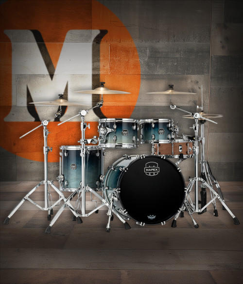 Mapex Saturn Fusion 4-Piece Shell Pack (No Snare) – Teal Blue Fade