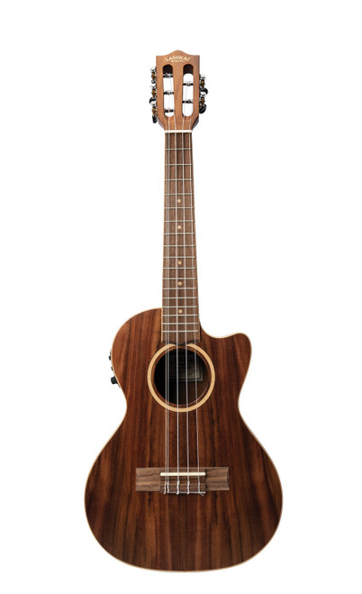 The Lanikai ACST-5CET Tenor Ukulele features an acacia top, back, and sides, producing warm, resonant tone with excellent clarity. Its 5-string configuration (high and low G) expands harmonic range and adds fullness to chords. The cutaway design provides easier high-fret access, while the FishmanÂ® Kula preamp with onboard tuner delivers clean, natural amplified tone. Perfect for intermediate and professional players.