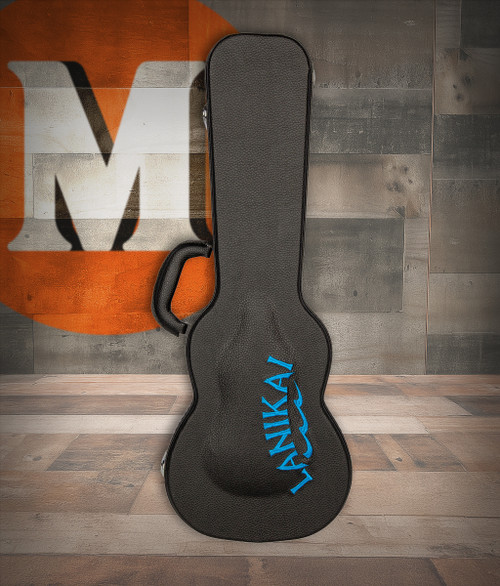 Lanikai HWC-C hard-shell concert ukulele case featuring a wooden arched-top exterior, plush padded interior, secure latching system, and durable construction designed to protect concert-sized ukuleles.