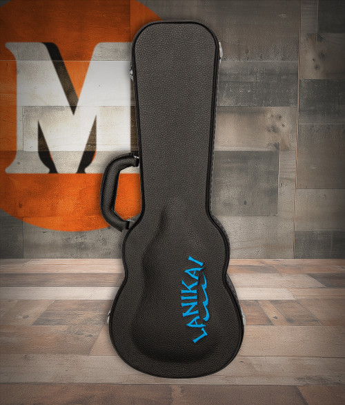 Lanikai HWC-S hard-shell soprano ukulele case featuring a wooden arched-top exterior, plush padded interior, secure latches, and durable construction designed for protecting soprano-sized ukuleles.