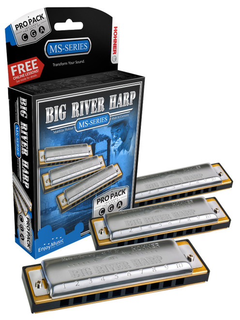 HOHNER BIG RIVER HARMONICA 3 PACK KEYS OF C, G, A