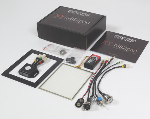 XY MIDI Pad for Guitars (XYMIDIPAD-BK) in black, featuring a responsive touch-sensitive control surface for real-time MIDI effects, modulation, filtering, and performance expression on electric guitars.