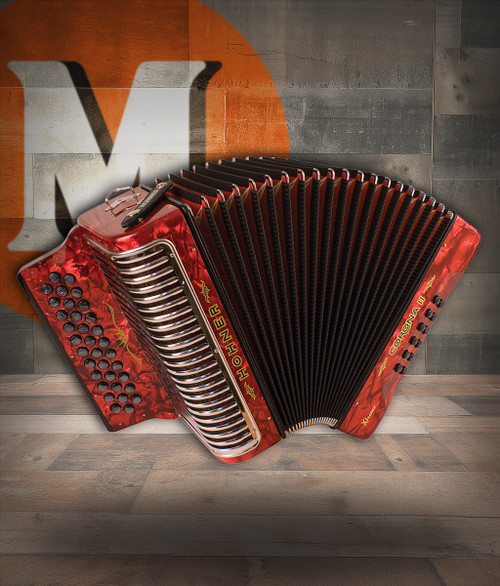 Hohner Corona II XTREME FBbEb Diatonic Accordion - Pearl Red (CXFR