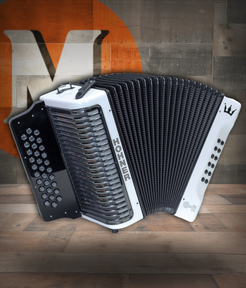 The Hohner Corona C-II FBbEb White Rainbow Accordion delivers radiant style and rich tone. Perfect for Tex-Mex, NorteÃ±o, and Cumbia players seeking premium sound.