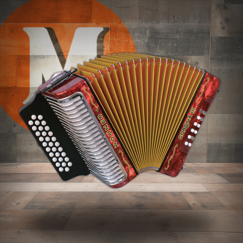 Hohner Corona III Bb-Eb-Ab Accordion - Red (CORIIIBR) | Musician Madness