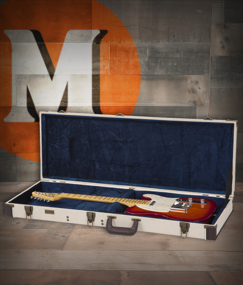 Gator Journeyman Series Electric Guitar Case (GW-JM ELEC) featuring a vintage brown exterior, crushed velvet interior lining, reinforced hardware, and molded fit protection for standard electric guitars.