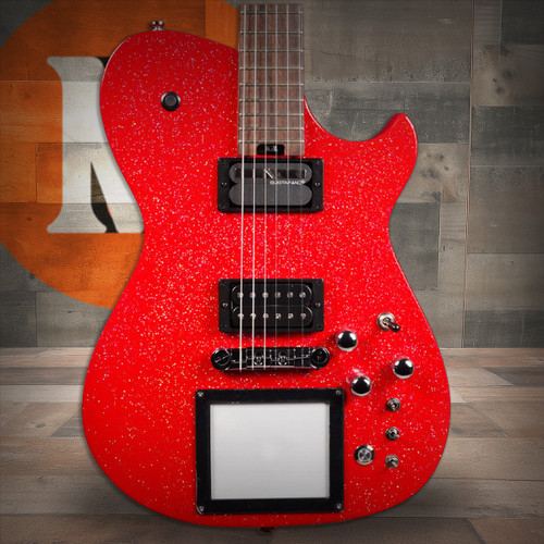 Cort Manson MBM-1 Electric Guitar in Red Santa finish â€“ signature model featuring integrated Kaoss Pad, Sustainiac pickup system, and ergonomic modern body design