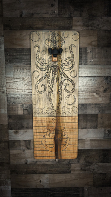 Guitar Chopps "Awaken The Kraken" Wood Mountable Wall Art Guitar Hanger | Musician Madness