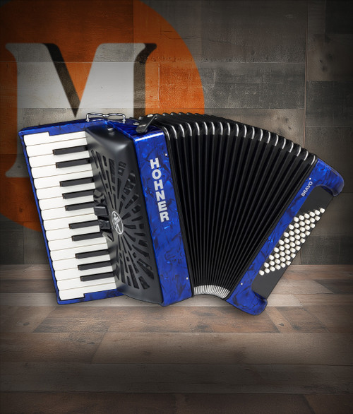 Hohner Bravo II 48 Accordion - Pearl Blue (BR48BLUE)|Musician Madness
