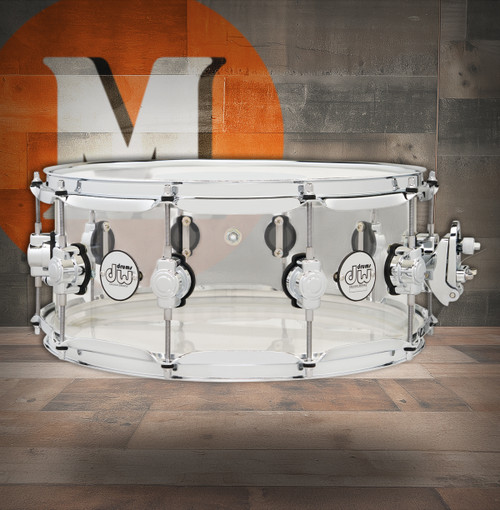 DW Design Series 6X14 Snare Drum - Clear Acrylic (DDAC5514SSCL) | Musician Madness