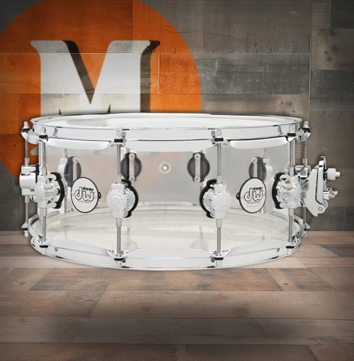 DW Design Series 6x14 Snare Drum - Clear Acrylic (DDAC5514SSCL) | Musician Madness