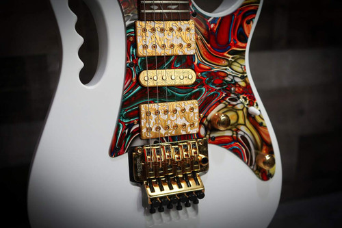 Custom Ibanez Steve Vai JEM Jr. Electric Guitar in a White Finish