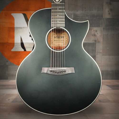 Schecter Regulo Caro-7 Acoustic Acoustic-Electric Guitar - Satin Black - Open Box (3719) | Musician Madness