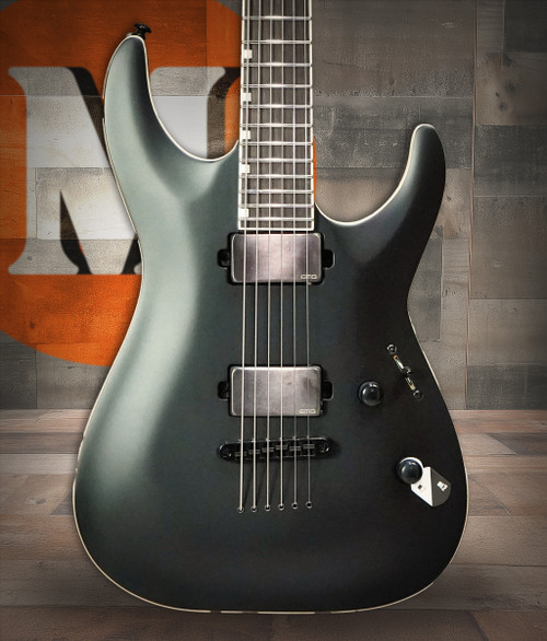 ESP LTD MH-1000 Baritone Electric Guitar - Black Satin