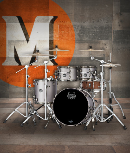 The Mapex Saturn Evolution Fusion 4-Piece Shell Pack (SE504XMBPG) features hybrid maple/walnut shells engineered for exceptional projection, tonal richness, and dynamic clarity. The Gun Metal Grey finish offers a modern, professional look, while SaturnÃ¢â‚¬â„¢s SAS attack and sustain enhancement technology maximizes shell resonance. Designed for studio accuracy and powerful live performance, this kit delivers premium sound and pro-grade durability.