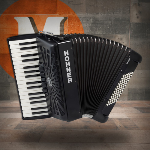 Hohner Bravo III 72 - Jet Black Accordion (BR72BLK) | Musician Madness