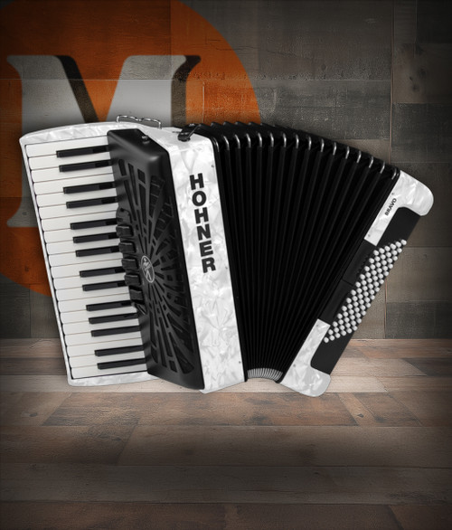 Play with precision and style using the Hohner Bravo III 72 Pearl White AccordionÃ¢â‚¬â€German engineering, rich tone, and effortless playability. Shop Musician Madness!