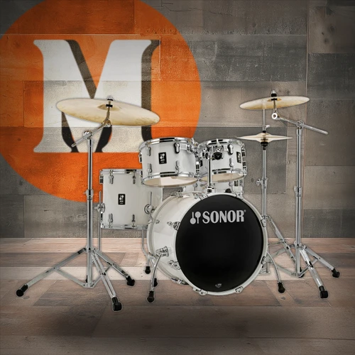 Sonor AQ1 Studio 5 Piece Shell Pack - Piano White w/ 2000 Series Hardware Pack  (AQ1-STUDIOWMCPW) | Musician Madness