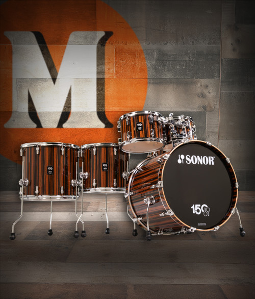 Sonor AQ2 150th Anniversary Shell Set - High Gloss Ebony Veneer (AQ2-ANN-WMCEBN) | Musician Madness