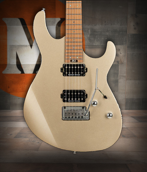 Cort G300 Pro Double Cutaway Electric Guitar in Metallic Gold finish with Seymour Duncan pickups and roasted maple neck.