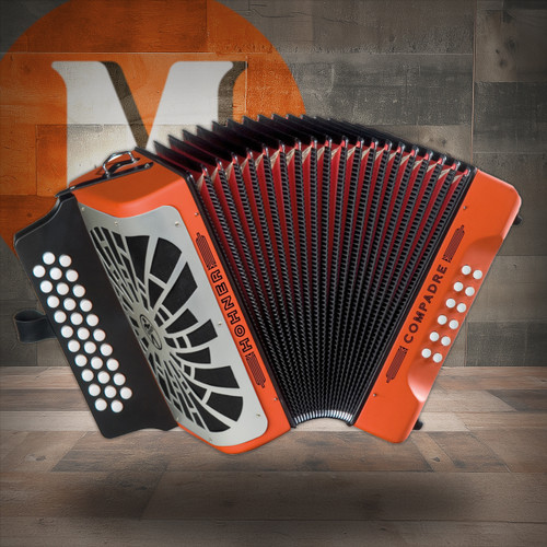 Hohner COGO-N Compadre GCF Accordion - Orange w/ Gig Bag & Silver