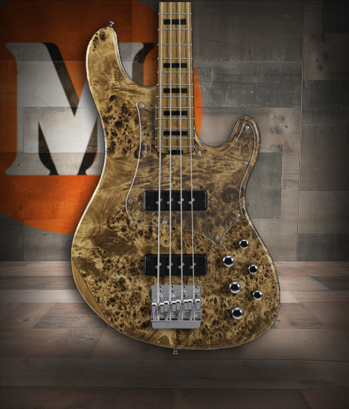 Cort GBMODERN4OPVN GB Series Modern Bass Guitar in Open Pore Vintage Natural finish with Nordstrand pickups and roasted maple neck.