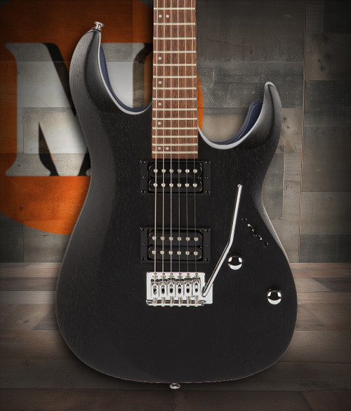 Cort X100OPBK X Series 100 Double Cutaway Electric Guitar in Open Pore Black finish featuring dual humbuckers, fast neck, and modern styling – available at Musician Madness.