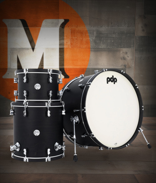 PDP Concept Classic Shell Pack, 3pc, 26" Ebony w/ Ebony Hoops (PDCC2613EE)