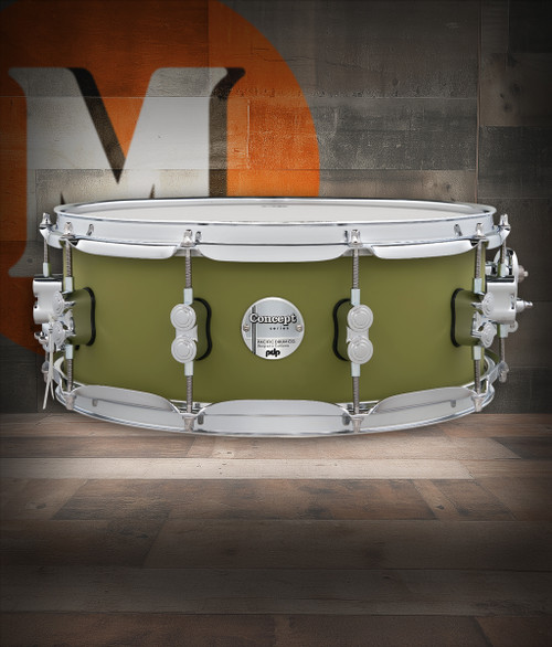 PDP Concept Maple 5.5x14 Satin Olive FinishPly Snare (PDCM5514SSSO)|Musician Madness