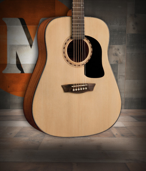 Washburn D5 Apprentice Series Dreadnought Acoustic Guitar with natural finish and full-size body â€“ ideal for beginners and students â€“ Musician Madness
