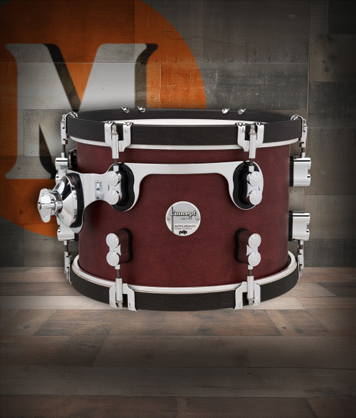 PDP Concept Classic 8x12 Tom in Classic Ox Blood Stain finish with maple shell construction - warm tone and classic PDP style - Musician Madness