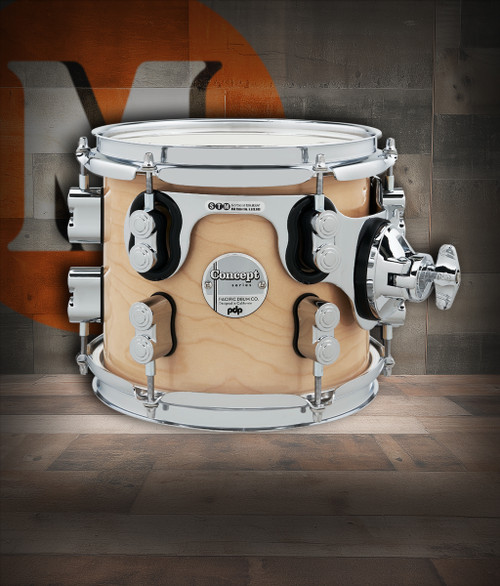 PDP Concept Maple 7x8 Suspended Tom - Natural Lacquer with Chrome Hardware (PDCM0708STNA)|Musician Madness