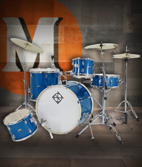 Dixon Spark 5-Piece Drum Set in Ocean Blue Sparkle finish (PODSP522C1SOBS) – complete outfit with cymbals and hardware – beginner-friendly drum kit – Musician Madness