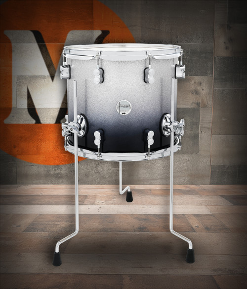 PDP Concept Maple 12x14 Floor Tom - Silver to Black Fade w/ Chrome (PDCM1214TTSB) | Musician Madness