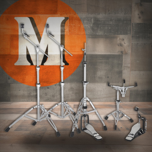PDP Concept Series 5-Piece Hardware Pack (PDHWC15) including hi-hat, snare, and cymbal stands with bass drum pedal - professional heavy-duty drum hardware - Musician Madness