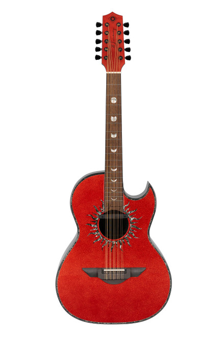 H. Jimenez Glossy Red Sparkle Painted Top Bajo Quinto Cutaway Electric (LBQ1GXE-AN) with hardwood case acoustic-electric bajo quinto guitar