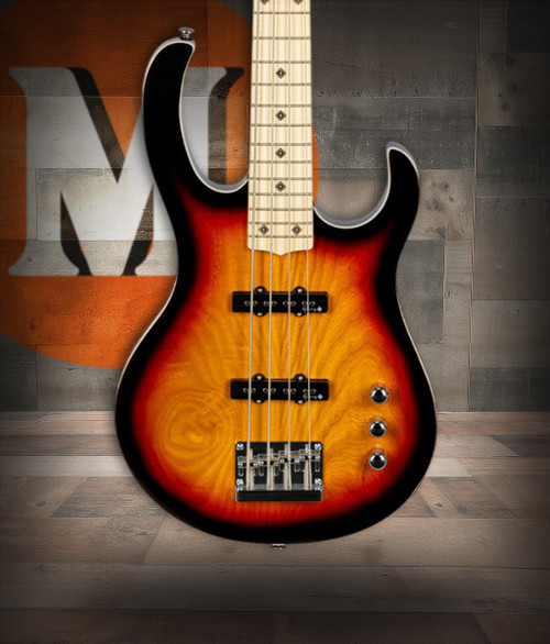 H. Jimenez 4-String Glossy Vintage Burst Bass Guitar (LBS4-VB) with deluxe padded gig bag