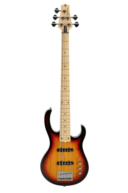 H. Jimenez 5 string glossy Vintage Burst bass guitar with deluxe padded gig bag (LBS5-VB) | Musician Madness