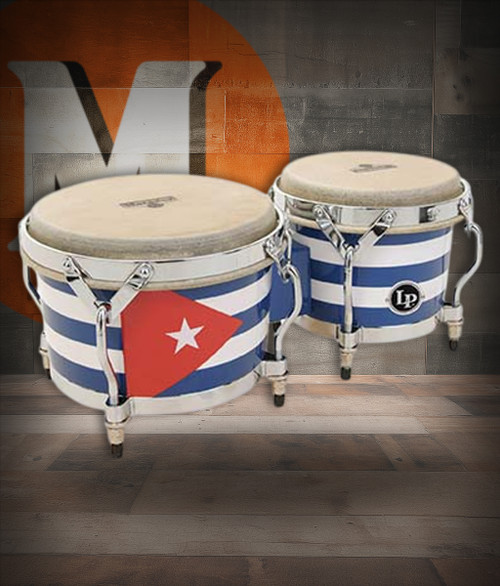 Latin Percussion LP Matador Traditional 7-1/4"-8-5/8" Bongos - Oak Cuba Finish with Chrome Hardware (M201-QBA)