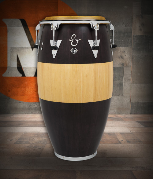 Latin Percussion LP E-Class Top-Tuning 12-1/2" Tumba - Oak Walnut/Natural Fade with Chrome Hardware (LP552T-EC) - premium LP E-Class tumba available at Musician Madness.