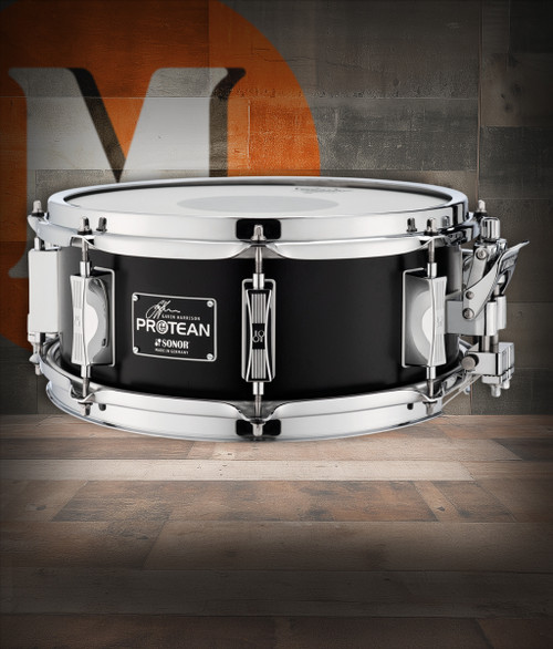 Sonor Gavin Harrison Signature 12” x 5” Birch Snare Drum – Semi-Gloss Black (SSD-1205-GH) – available at Musician Madness.