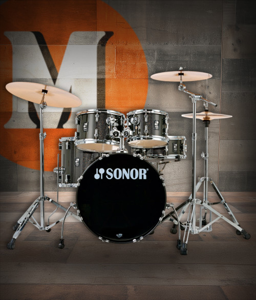 Sonor AQX Studio Drum Set - Black Midnight Sparkle with 1000 Series Hardware (AQX-STUDIO-NC-BMS) available at Musician Madness.