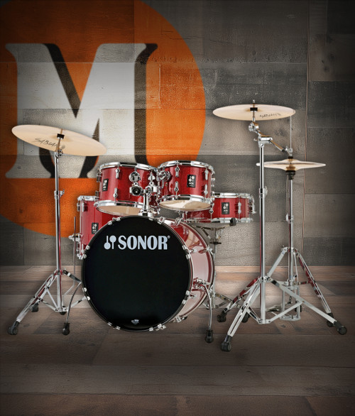 Sonor AQX Studio Drum Set - Red Midnight Sparkle with 1000 Series Hardware (AQX-STUDIO-NC-RMS).