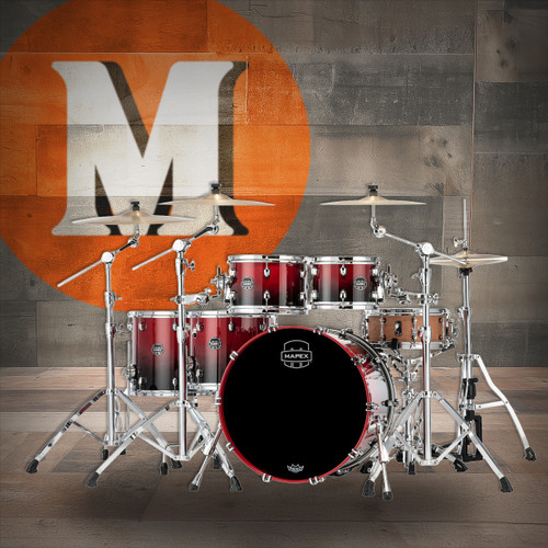 Mapex Saturn Studioease 5-Piece Shell Pack (No Snare) - Scarlet Fade (SR628XURQ) | Musician Madness